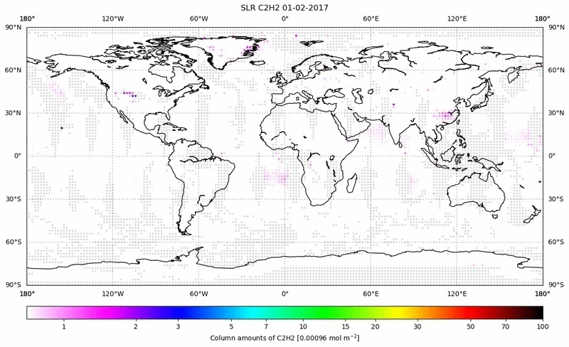 Global map of C2H2 in February 2017