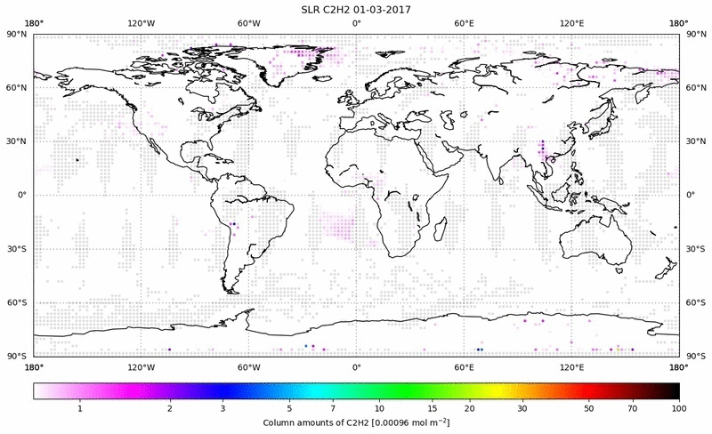 Global map of C2H2 in March 2017