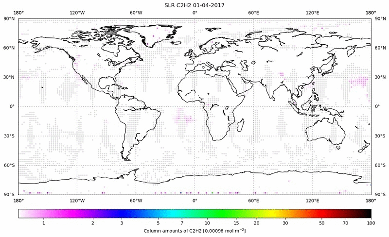 Global map of C2H2 in April 2017