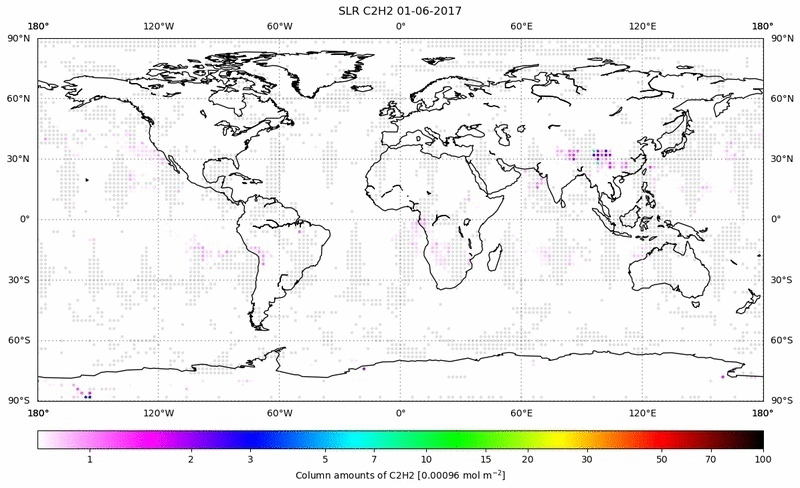 Global map of C2H2 in June 2017