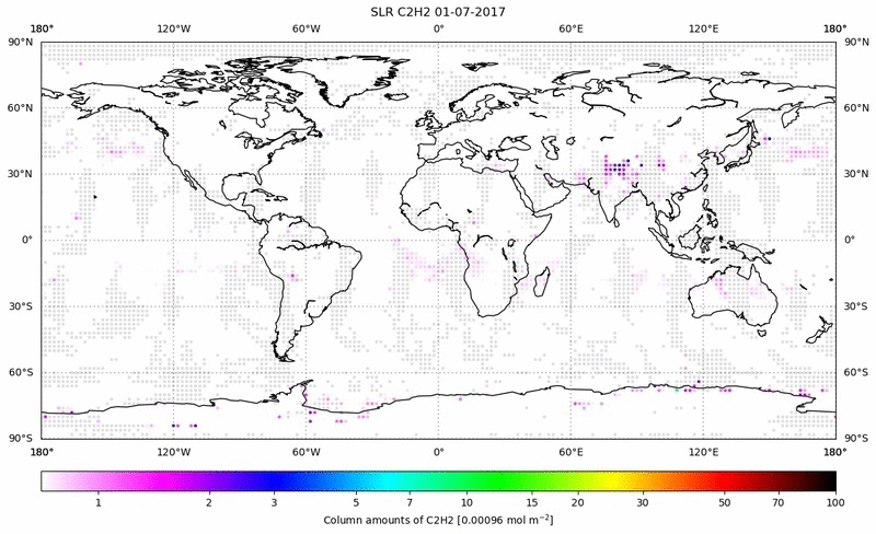 Global map of C2H2 in July 2017
