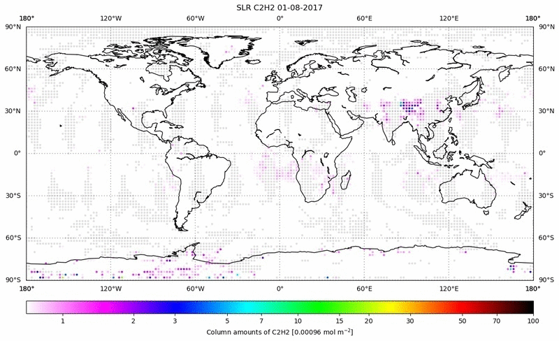 Global map of C2H2 in August 2017