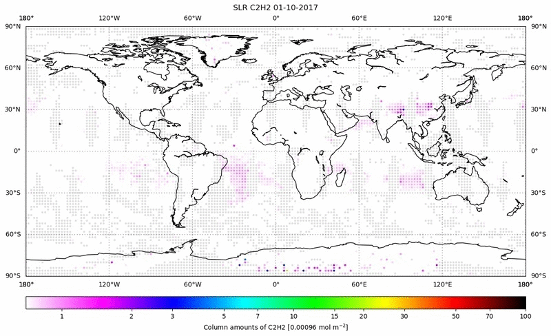 Global map of C2H2 in October 2017