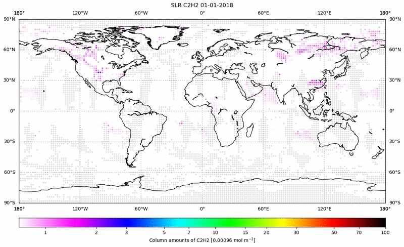Global map of C2H2 in January 2018