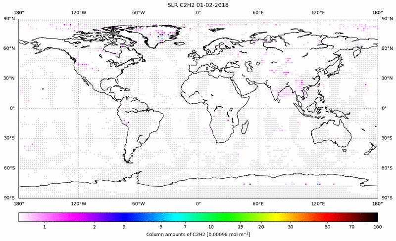 Global map of C2H2 in February 2018