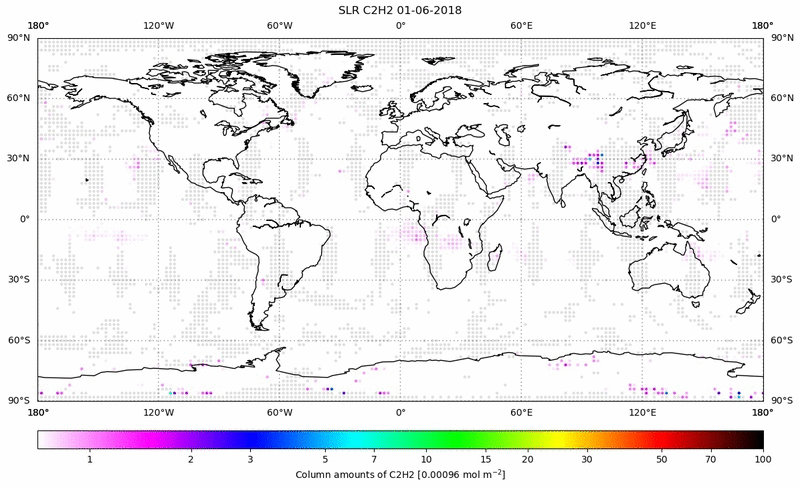 Global map of C2H2 in June 2018