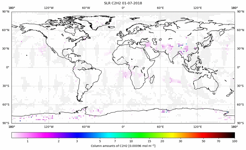 Global map of C2H2 in July 2018