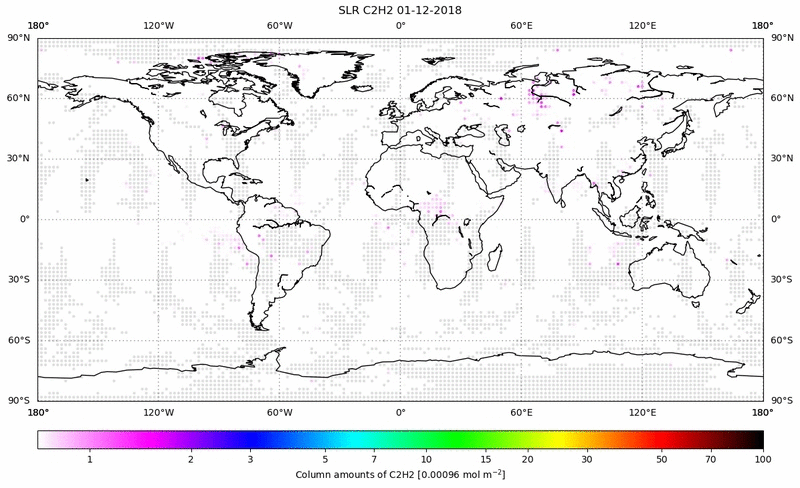 Global map of C2H2 in December 2018