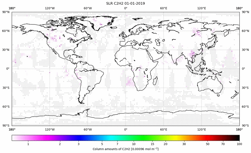 Global map of C2H2 in January 2019