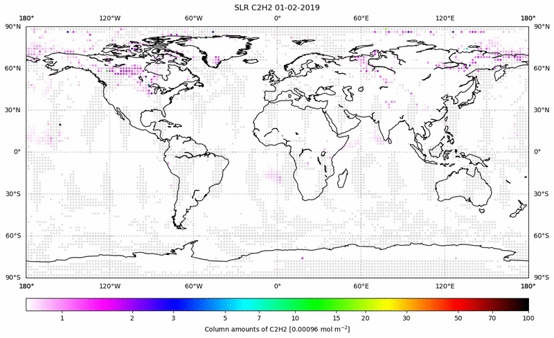 Global map of C2H2 in February 2019
