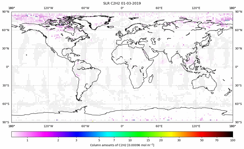 Global map of C2H2 in March 2019