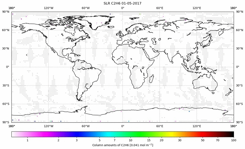 Global map of C2H6 in May 2017