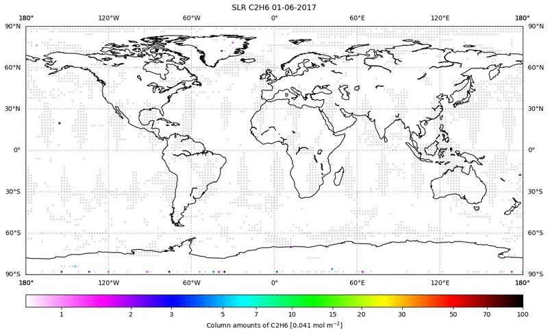 Global map of C2H6 in June 2017