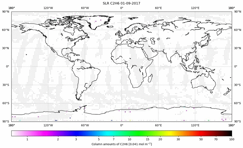 Global map of C2H6 in September 2017