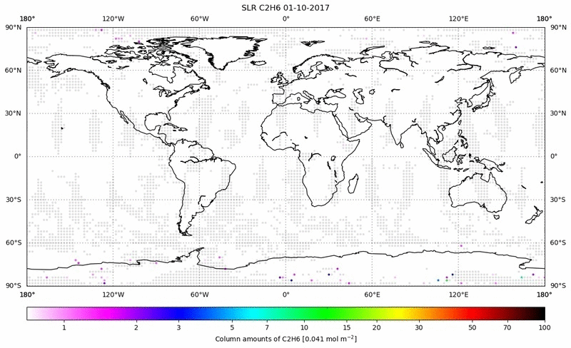 Global map of C2H6 in October 2017