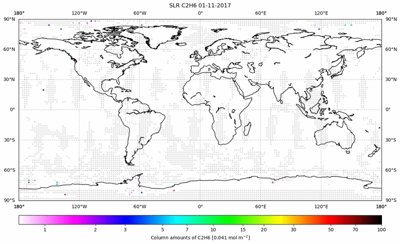 Global map of C2H6 in November 2017