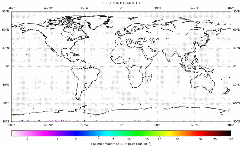 Global map of C2H6 in September 2018