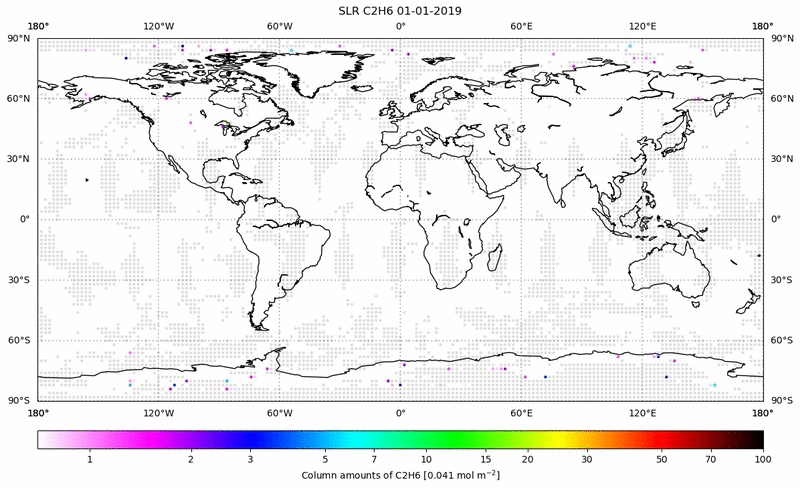 Global map of C2H6 in January 2019