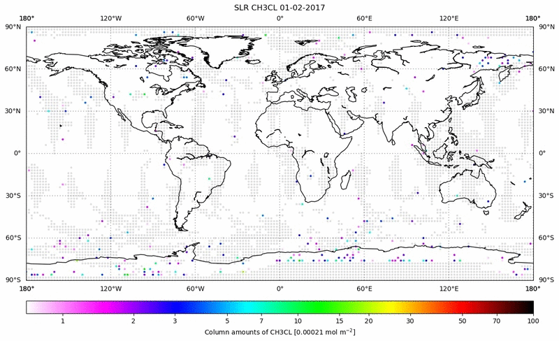 Global map of CH3CL in February 2017