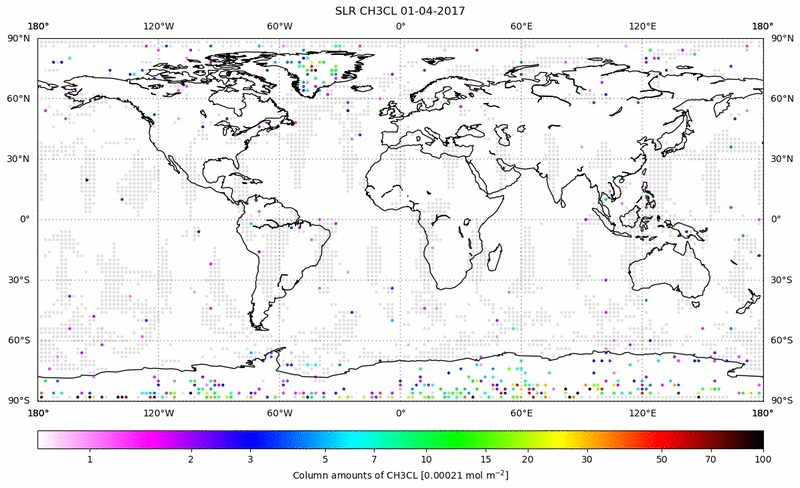Global map of CH3CL in April 2017