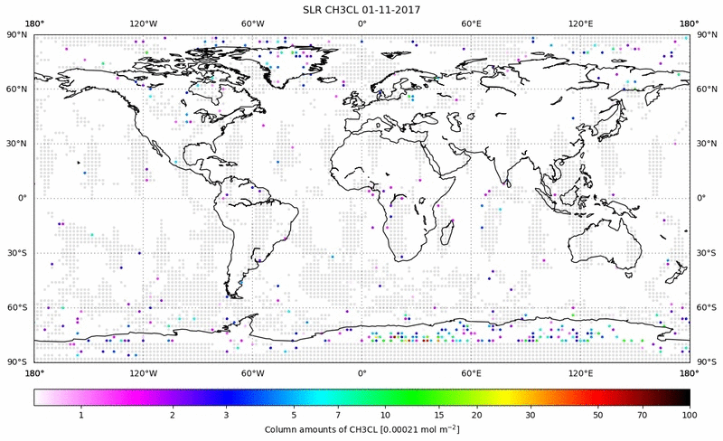 Global map of CH3CL in November 2017
