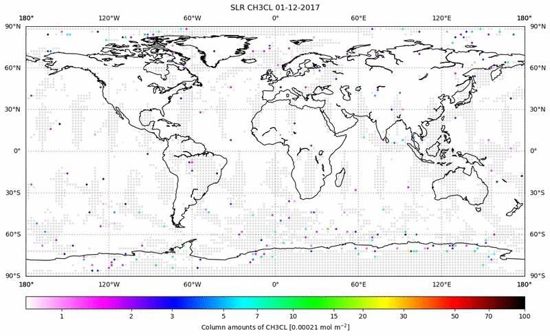 Global map of CH3CL in December 2017