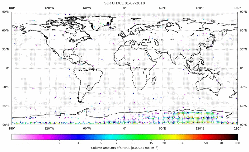 Global map of CH3CL in July 2018
