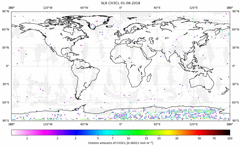 Global map of CH3CL in August 2018