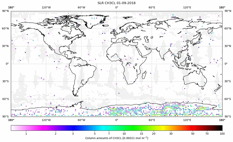 Global map of CH3CL in September 2018