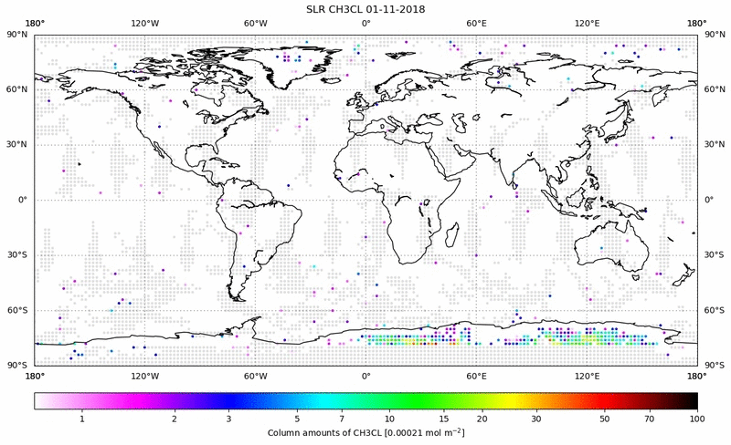 Global map of CH3CL in November 2018