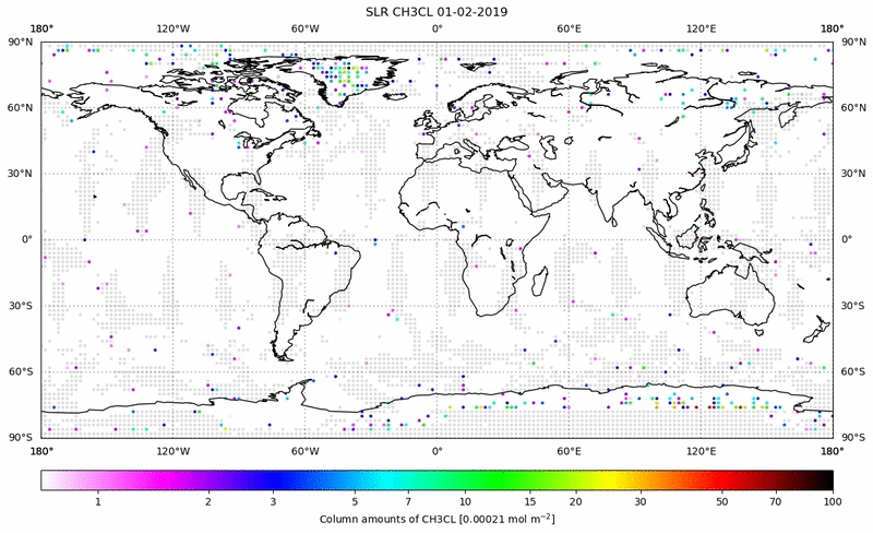 Global map of CH3CL in February 2019