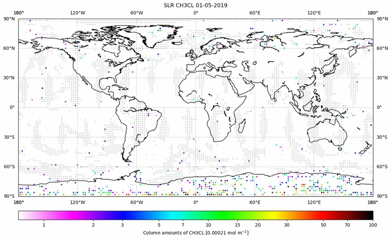 Global map of CH3CL in May 2019