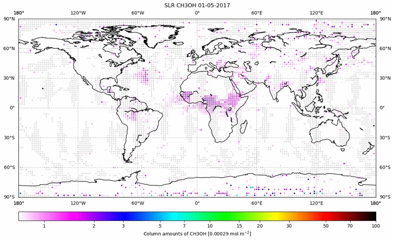 Global map of CH3OH in May 2017