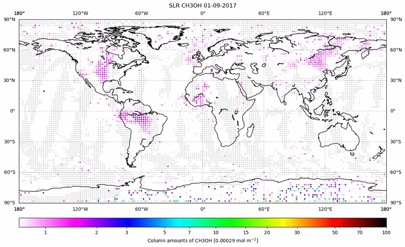 Global map of CH3OH in September 2017