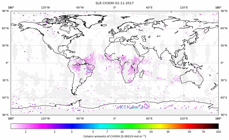 Global map of CH3OH in November 2017