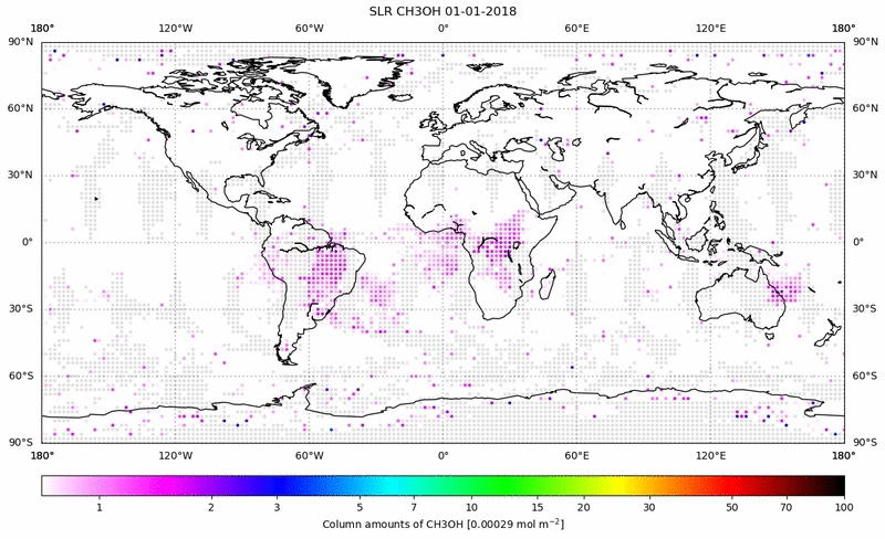 Global map of CH3OH in January 2018