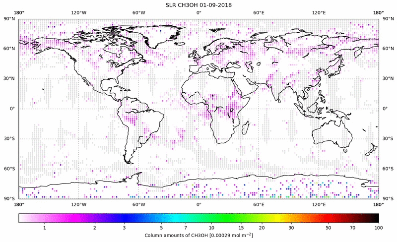 Global map of CH3OH in September 2018