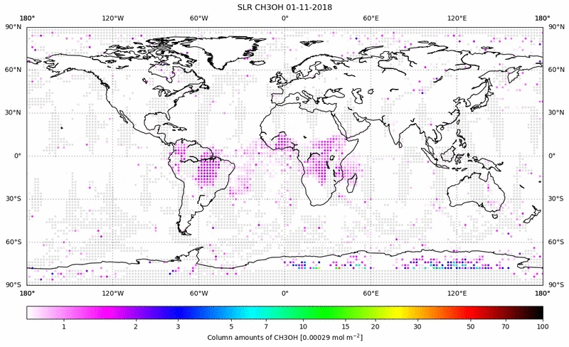 Global map of CH3OH in November 2018