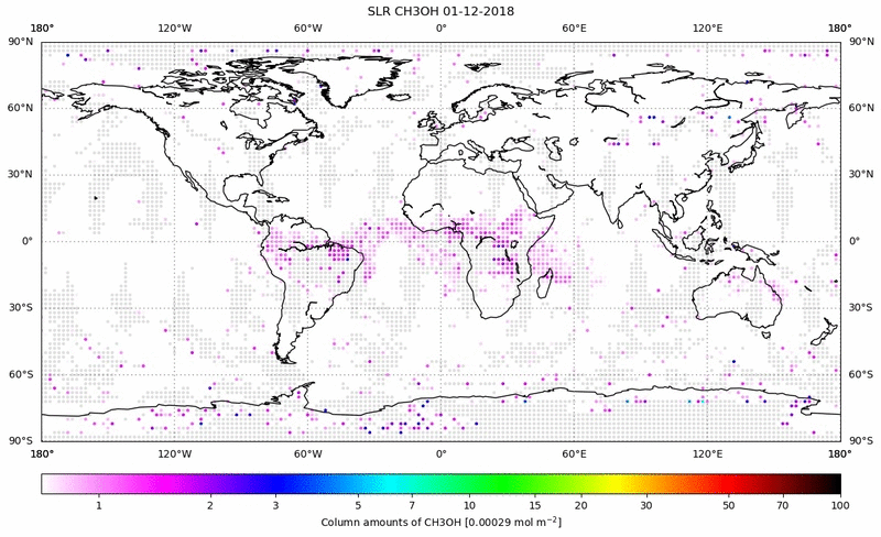 Global map of CH3OH in December 2018