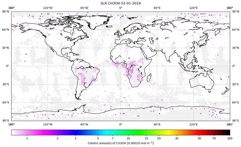 Global map of CH3OH in January 2019