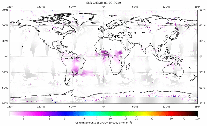 Global map of CH3OH in February 2019