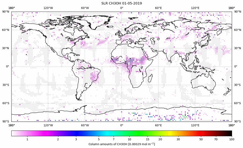 Global map of CH3OH in May 2019