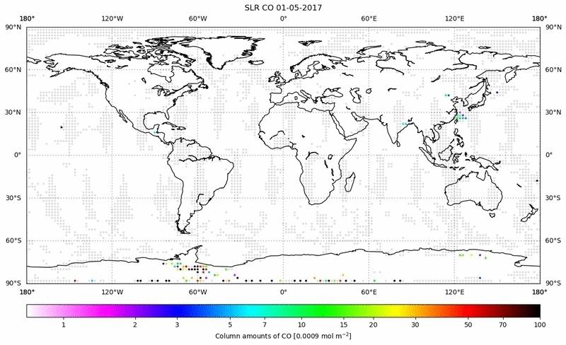 Global map of CO in May 2017