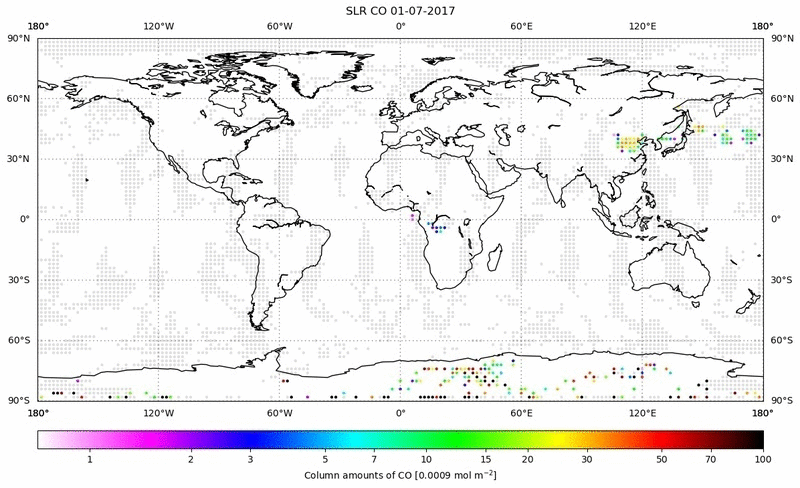 Global map of CO in July 2017