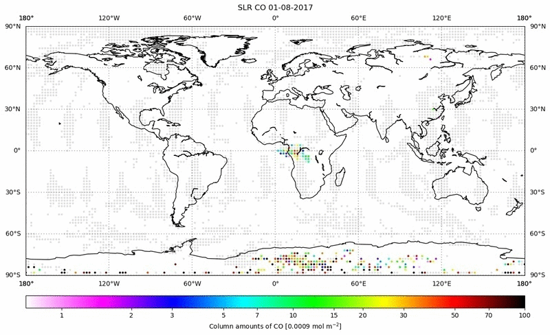 Global map of CO in August 2017