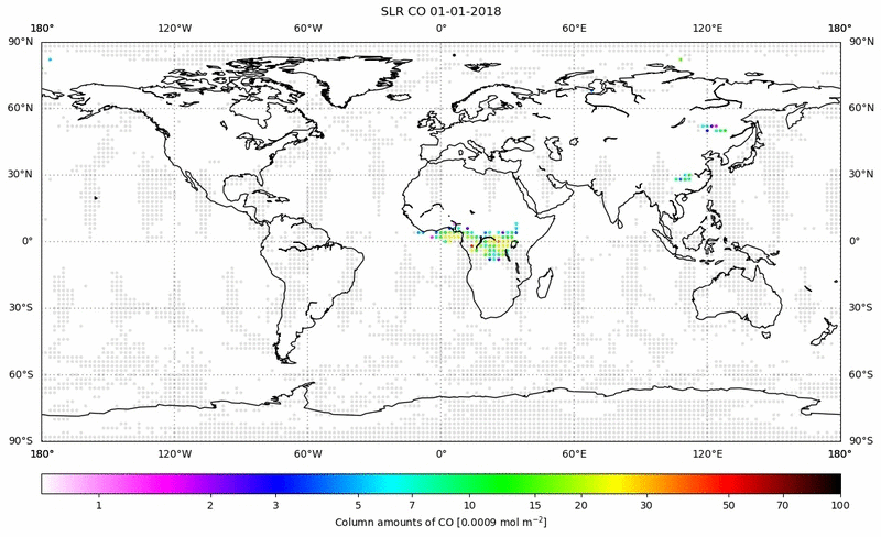 Global map of CO in January 2018