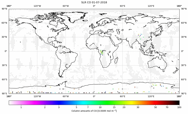 Global map of CO in July 2018