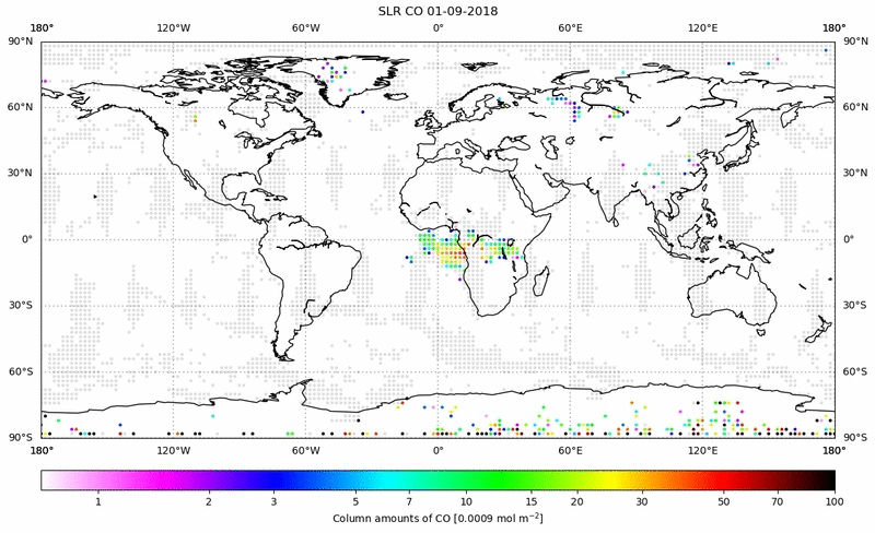 Global map of CO in September 2018