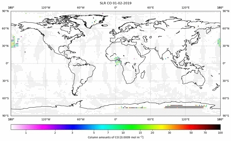 Global map of CO in February 2019