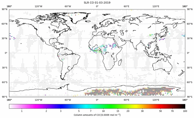 Global map of CO in March 2019
